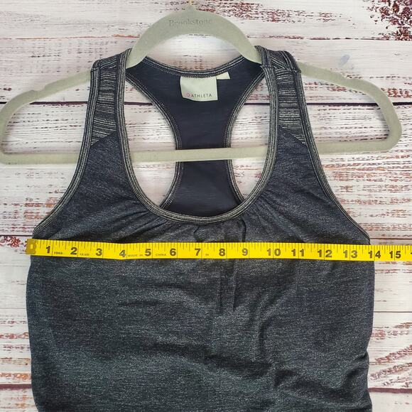 Athleta S Double Layer Top Black/Gray Racerback Tank wtih Built in Bra Workout - Picture 9 of 10